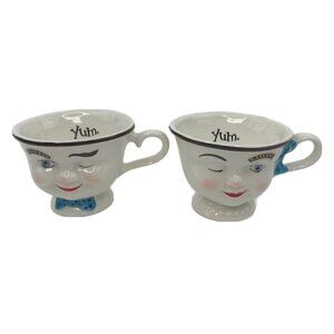 Bailey's Winking Face Cups Yum Anthropomorphic Mugs Irish Cream Male and Female